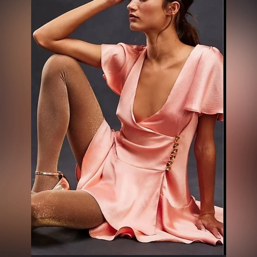 NWOT Free People, Scarlett Mini Dress, XS, Pink
